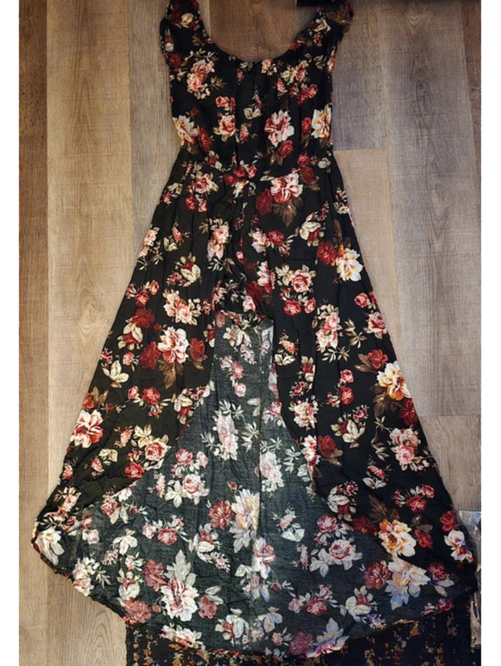 Dark Cottagecore Ambiance Floral Romper Maxi Dress